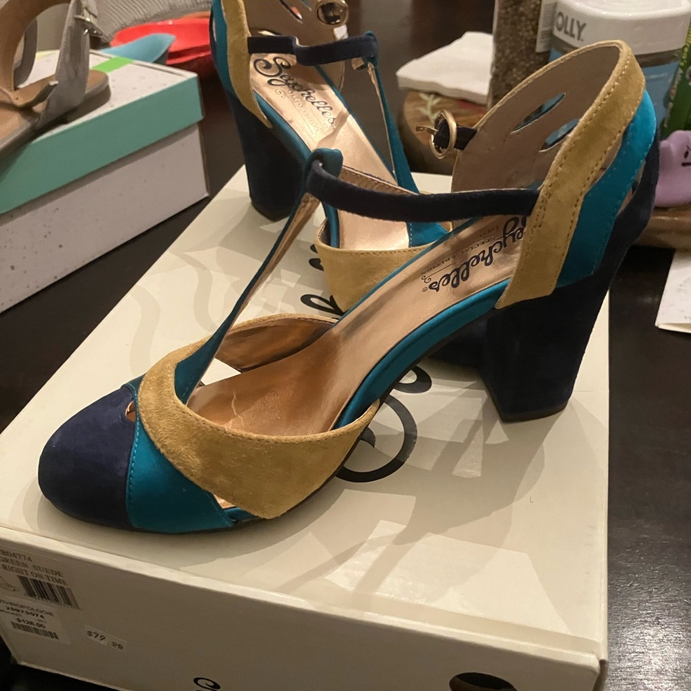 Seychelles Special Edition t strap heels in suede